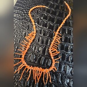 Vintage Baby Branch Coral Graduated Strand Necklace 16"